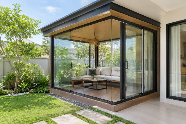 Gazebo dinding kaca