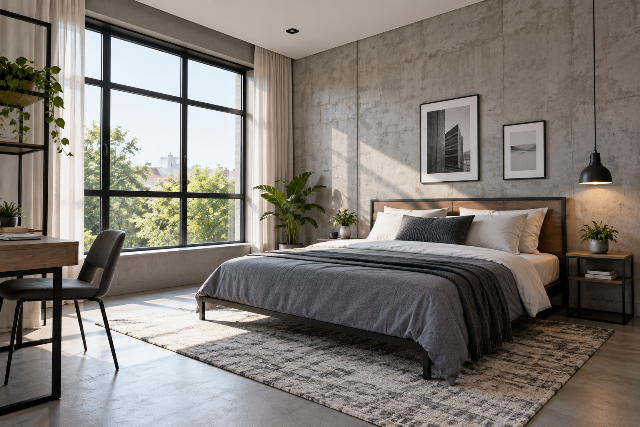 Kamar Tidur Minimalis Industrial