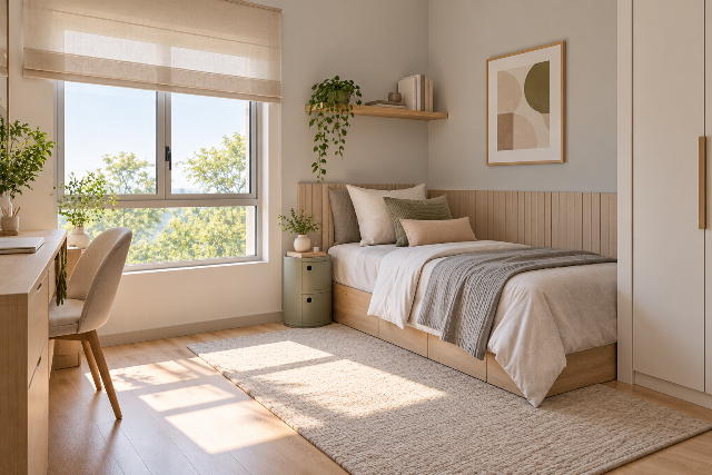 Kamar Tidur Minimalis Warna Lembut