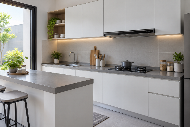 Meja Dapur Nuansa Abu-Abu