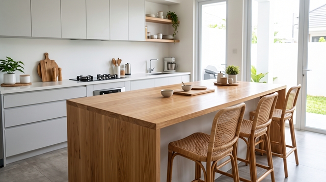 Model Meja Dapur Kayu Natural