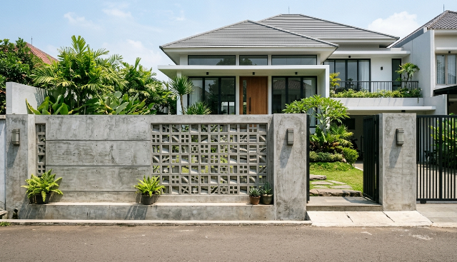 Mau Rumah Adem? Coba Desain Pagar Bata Ekspos Ini