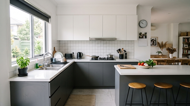 Model dapur sederhana monokrom