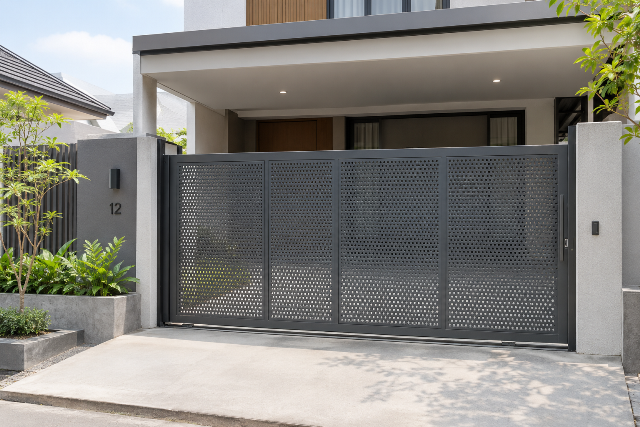 Model gerbang aluminium pola lingkaran