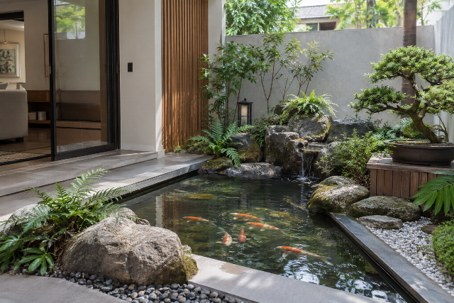Model kolam ikan ala Jepang
