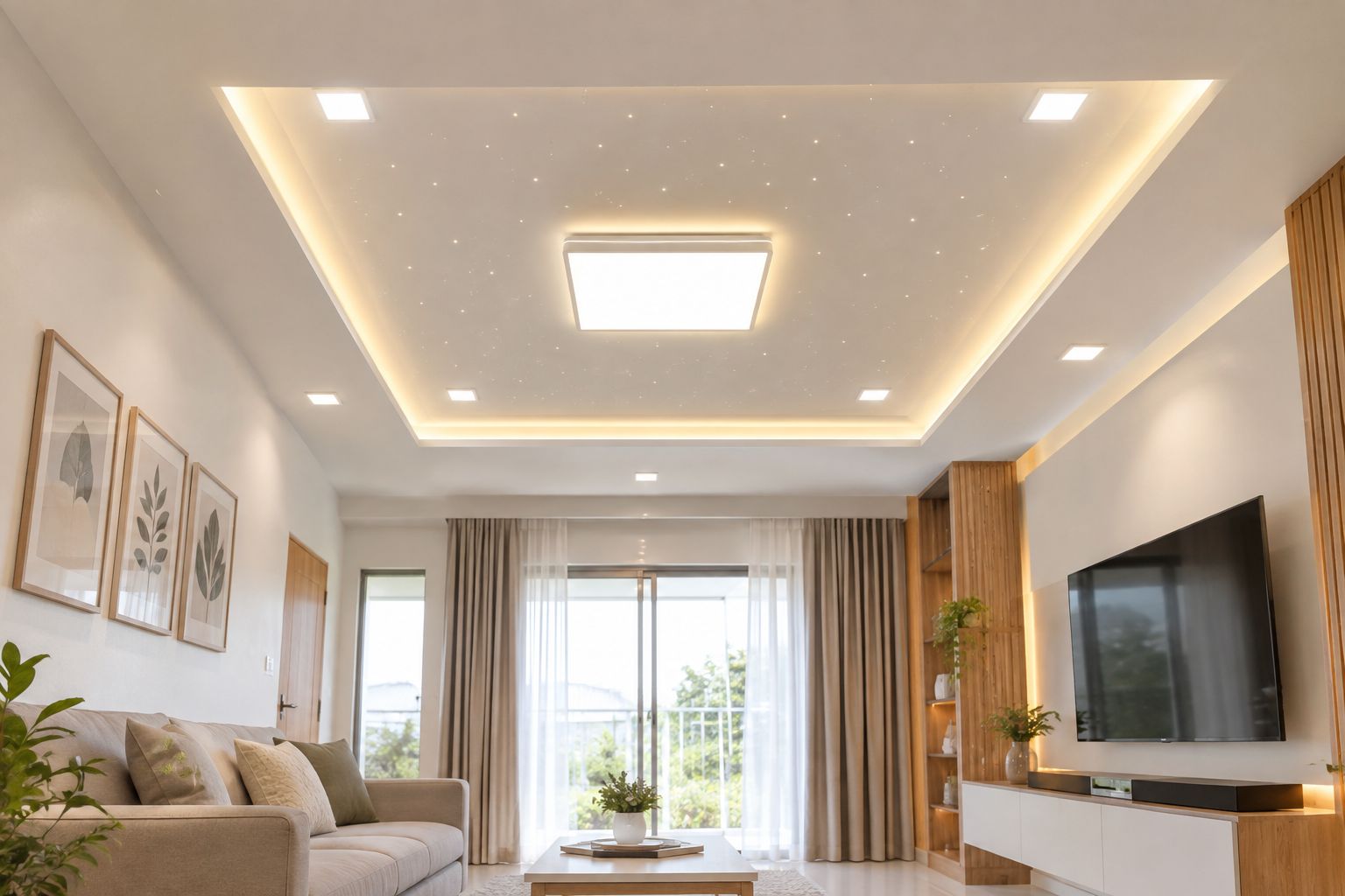 Model lampu plafon LED persegi