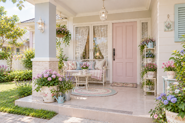 Model teras rumah Shabby Chic