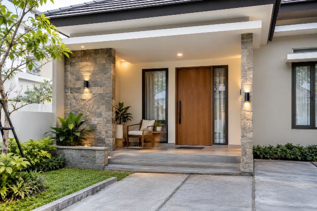 Model teras rumah batu alam