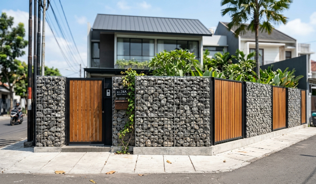 Inspirasi Pagar Batu Alam, Bikin Rumah Makin Estetik