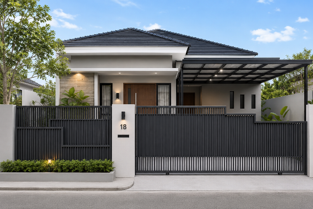 5 Inspirasi Pintu Pagar Besi dengan Desain Modern dan Minimalis