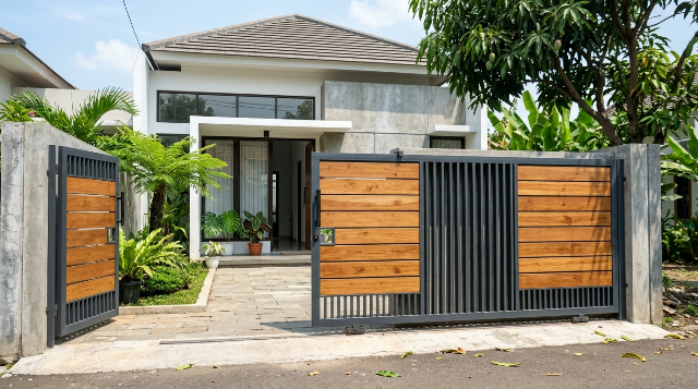 Inspirasi Pintu Pagar Dorong Modern, Cocok untuk Rumah Minimalis