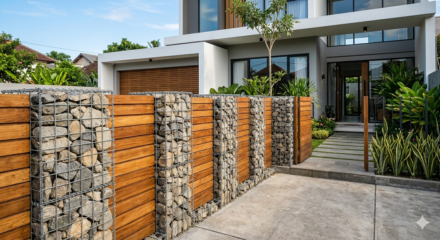 Pagar Rumah Tak Harus Besi, Gabion Jadi Pilihan Baru