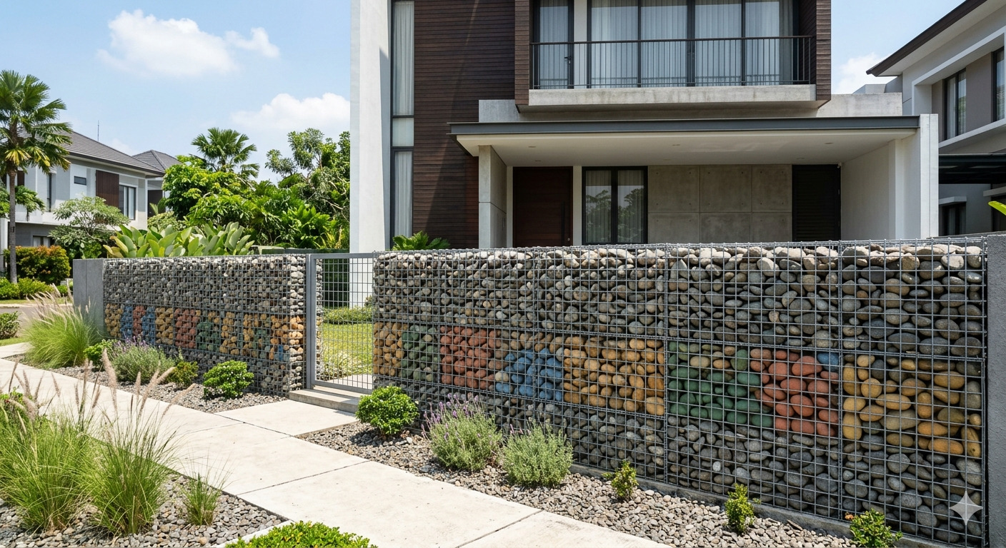 Pagar Rumah Tak Harus Besi, Gabion Jadi Pilihan Baru