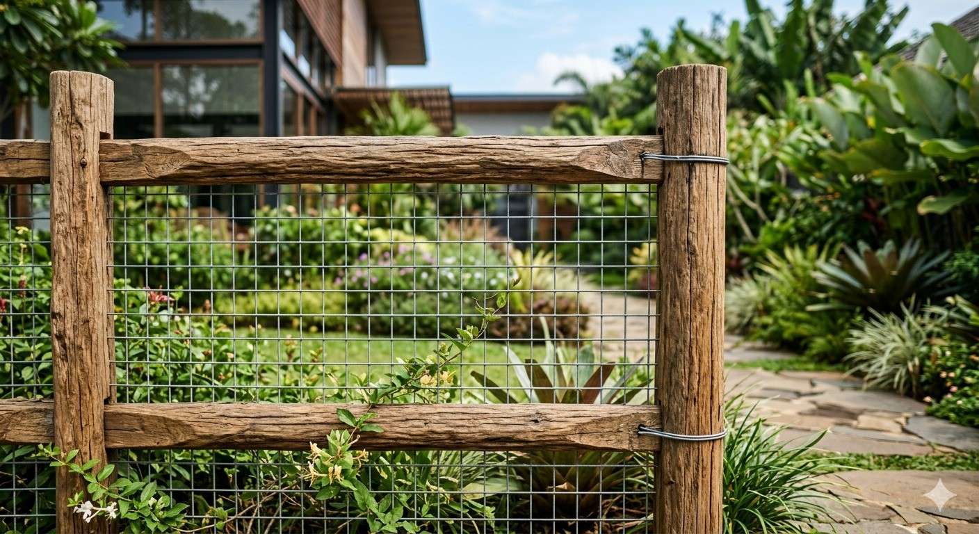 Ingin Eksterior Rumah Tampil Beda? Intip 5 Gaya Pagar Kombinasi Kayu dan Kawat