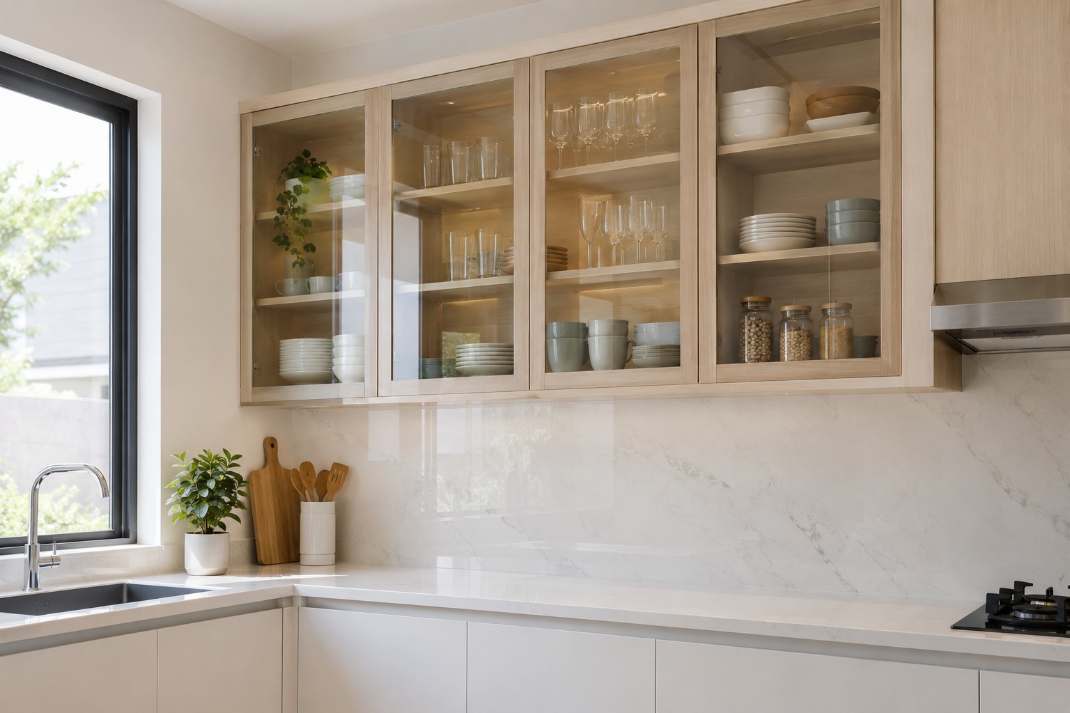 Rak dapur minimalis pintu kaca-500kb
