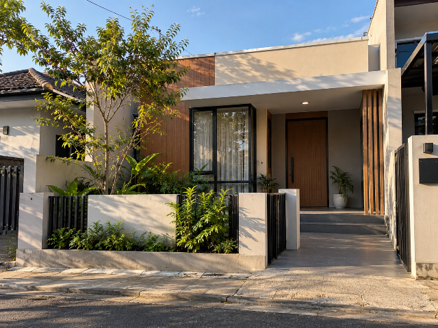Rumah Menghadap Barat dengan Taman