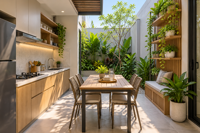 Teras Belakang dengan Dapur