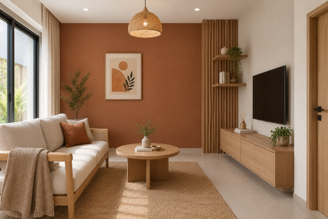 Warna terracotta atau clay brown