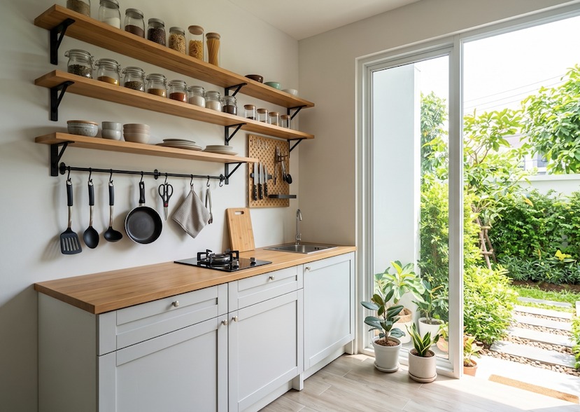 dapur kecil dekat taman
