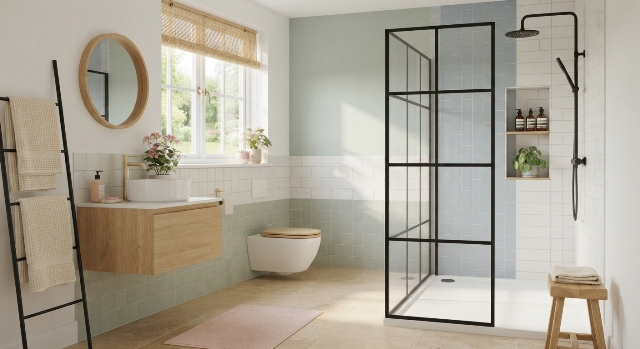 kamar mandi beberapa warna pastel