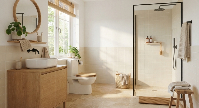 kamar mandi krem pastel