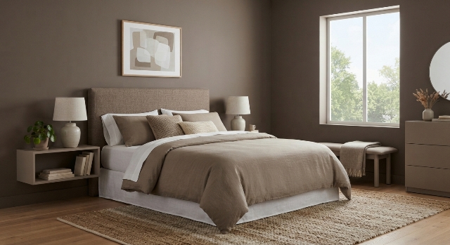kamar tidur taupe