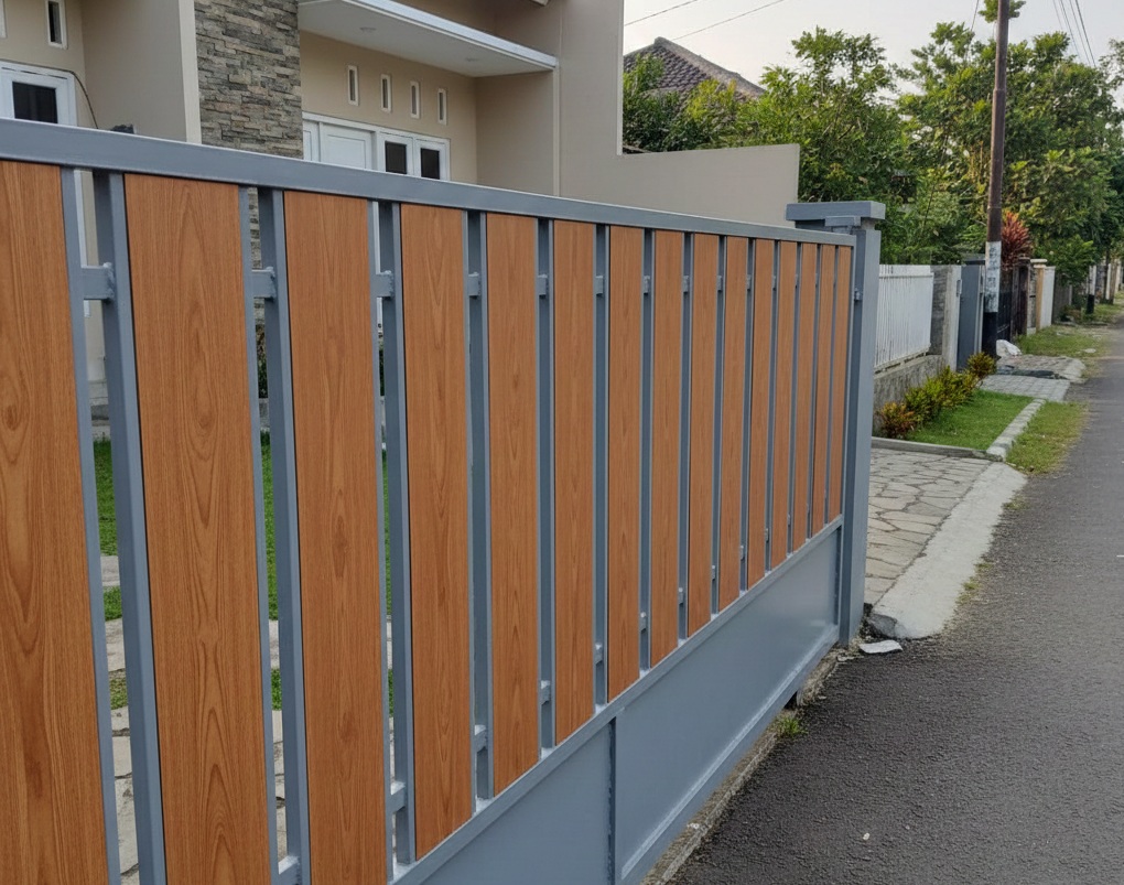 Inspirasi Pagar Lisplang Baja Ringan Motif Kayu untuk Rumah