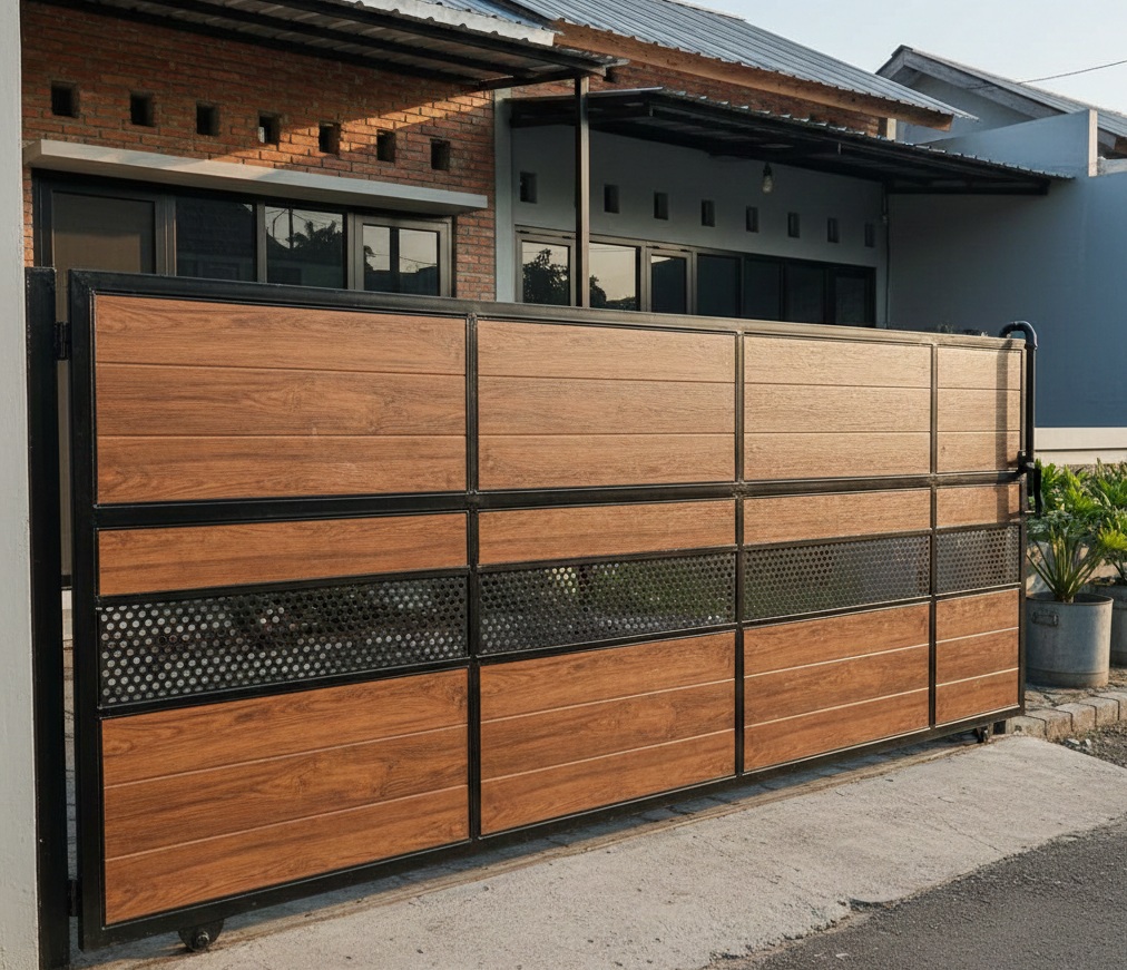 Inspirasi Pagar Lisplang Baja Ringan Motif Kayu untuk Rumah
