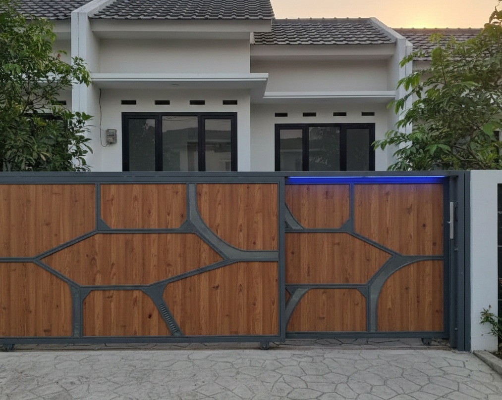 Inspirasi Pagar Lisplang Baja Ringan Motif Kayu untuk Rumah
