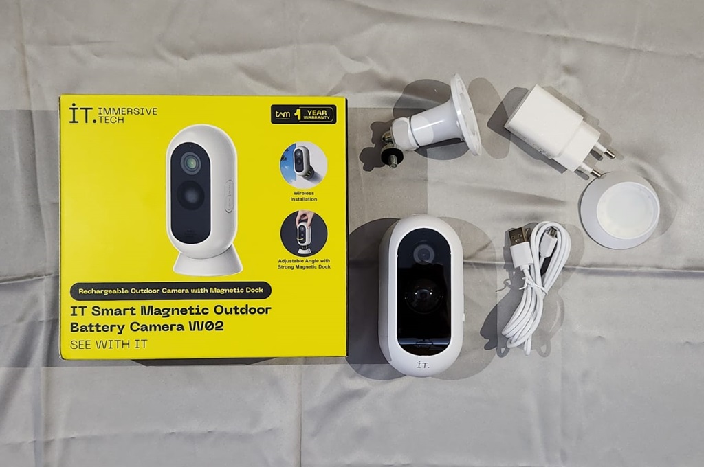 IT Smart Magnetic Outdoor Battery Camera W02, CCTV Tanpa Kabel