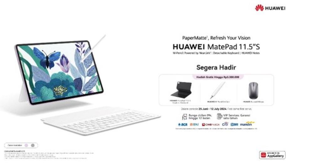 HUAWEI MatePad 11.5 S Hadirkan Layar PaperMatte, Solusi Permasalahan Tablet Saat Ini