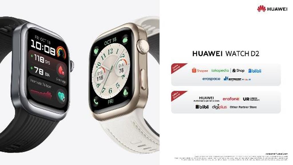 HUAWEI WATCH D2, <i>Smartwatch</i> Huawei Pertama dengan Pemantauan Tekanan Darah Ambulatori 24 Jam Tersedia di Indonesia 1 November 2024