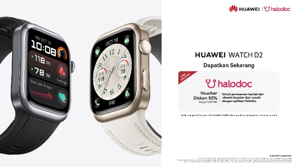 HUAWEI WATCH D2, <i>Smartwatch</i> Huawei Pertama dengan Pemantauan Tekanan Darah Ambulatori 24 Jam Tersedia di Indonesia 1 November 2024