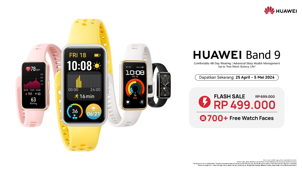 Bisa Dibeli Mulai Hari Ini! HUAWEI Band 9, Smartband Andal Bantu Jaga Kualitas Tidur Terbaik