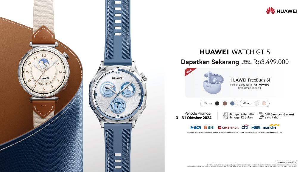 Smartwatch Terbaik 2024! HUAWEI WATCH GT 5 Series, Smartwatch Serba Bisa Berdesain Mewah, Fitur Olahraga & Kesehatan PRO, Bisa Dibeli Mulai Hari Ini