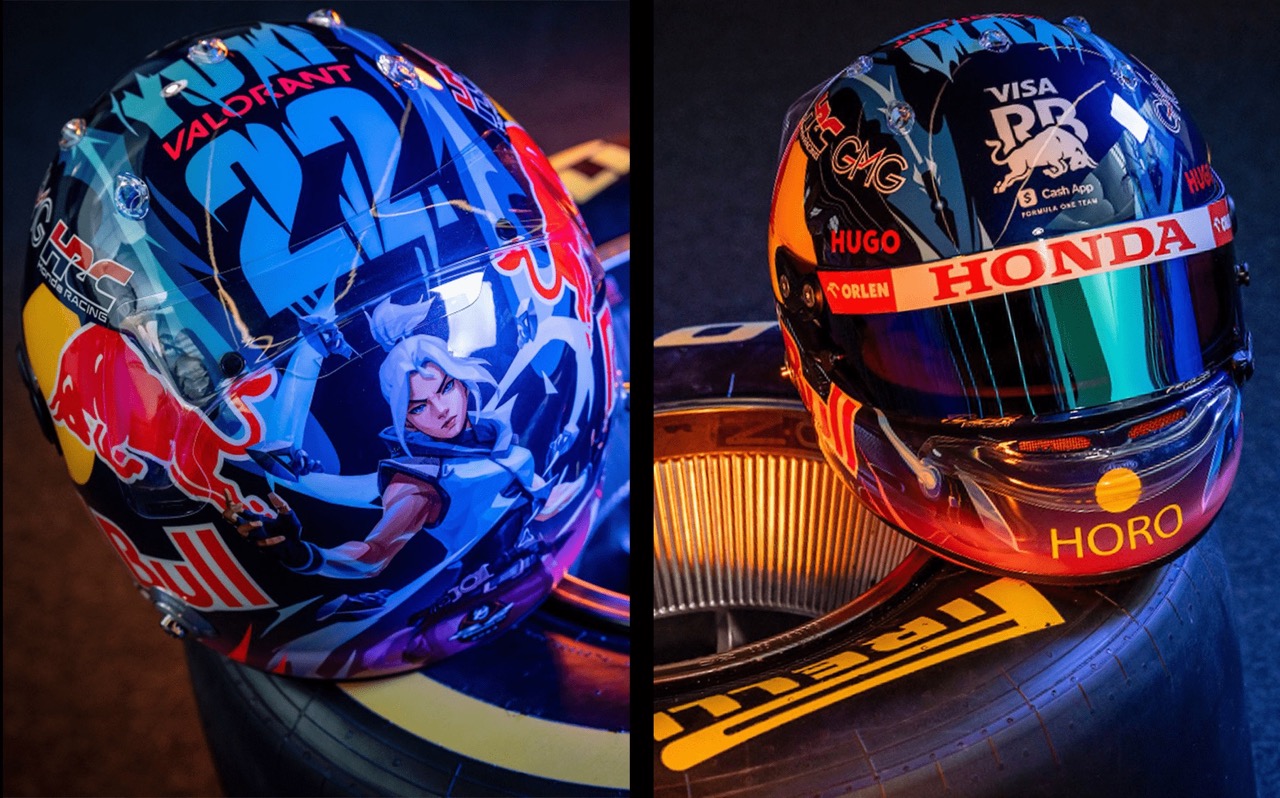 Menarik Perhatian! Helm Spesial Yuki Tsunoda Bernuansa Valorant