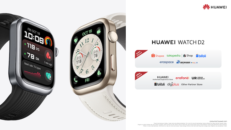 HUAWEI WATCH D2 Smartwatch Huawei Pertama dengan Pemantauan Darah Ambulatori 24 Jam, Cocok untuk Kado Hari Ayah Nasional