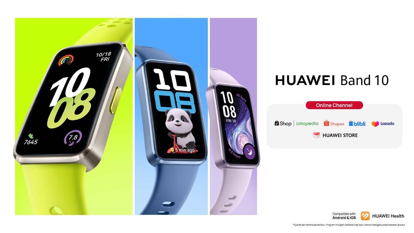 HUAWEI Band 10 Resmi Dijual Rp499 Ribu, Punya Fitur Profesional Rasa Smartwatch