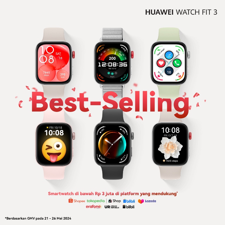 Wow! HUAWEI WATCH FIT 3 Terjual Lebih dari 10 Ribu Unit Hanya dalam 1 Hari