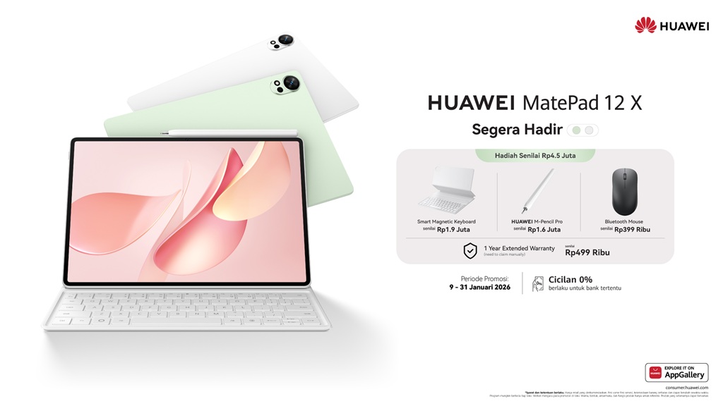 Meluncur 9 Januari, HUAWEI MatePad X 2026, Tablet PC-Level yang Wajib Dimiliki untuk Memulai 2026 Lebih Produktif