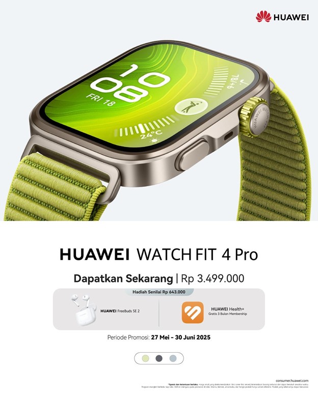 Smartwatch Stylish dan Canggih? HUAWEI WATCH FIT 4 & Pro Pilihan Tepat!