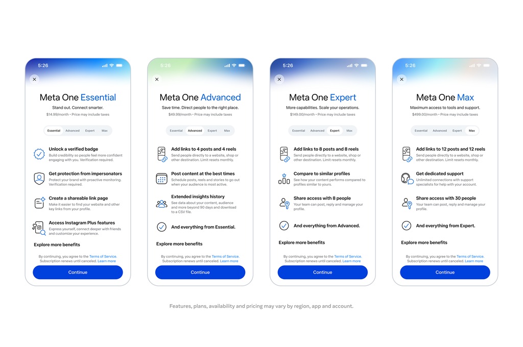 Meta One - Bundle plans for businesses and creators