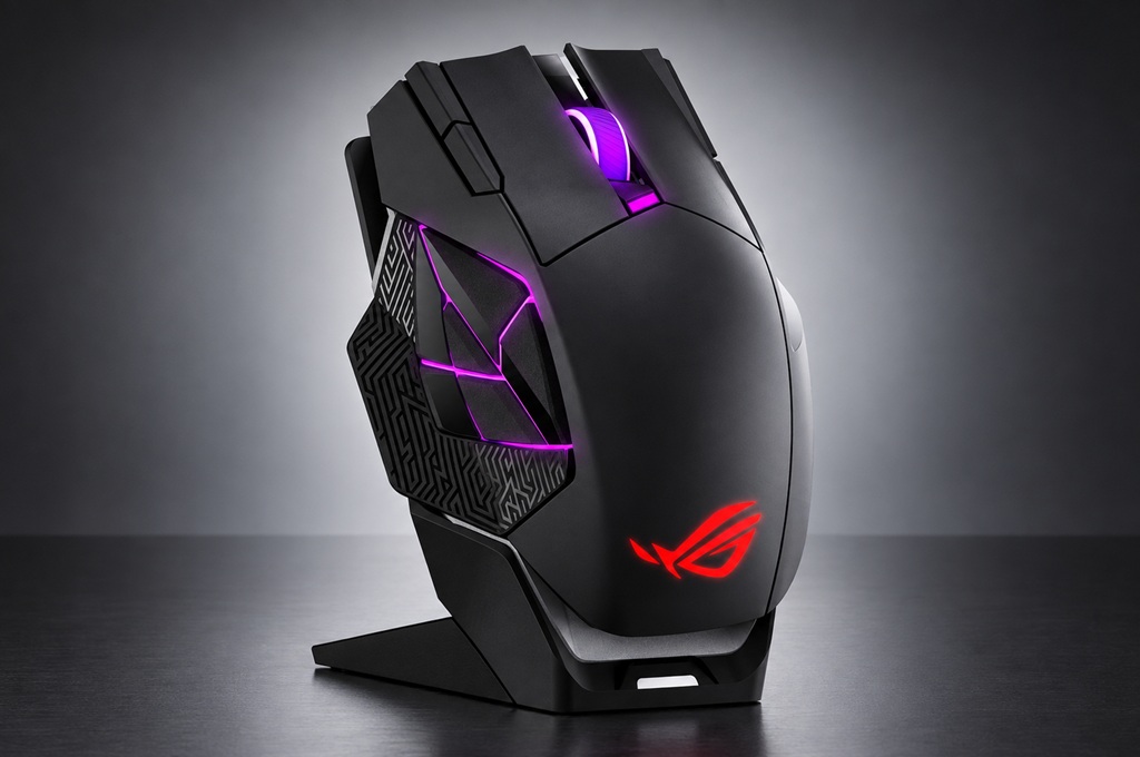 ROG Spatha X 65K and its wireless charging dock