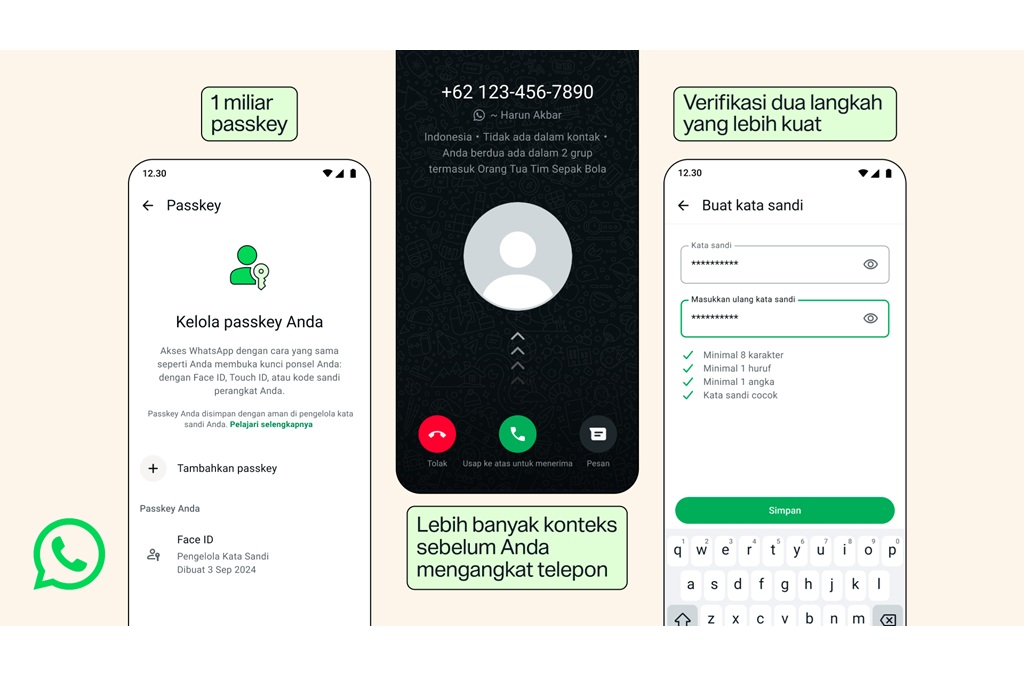 WhatsApp Perkuat Keamanan Akun dengan Passkey dan Verifikasi Dua Langkah