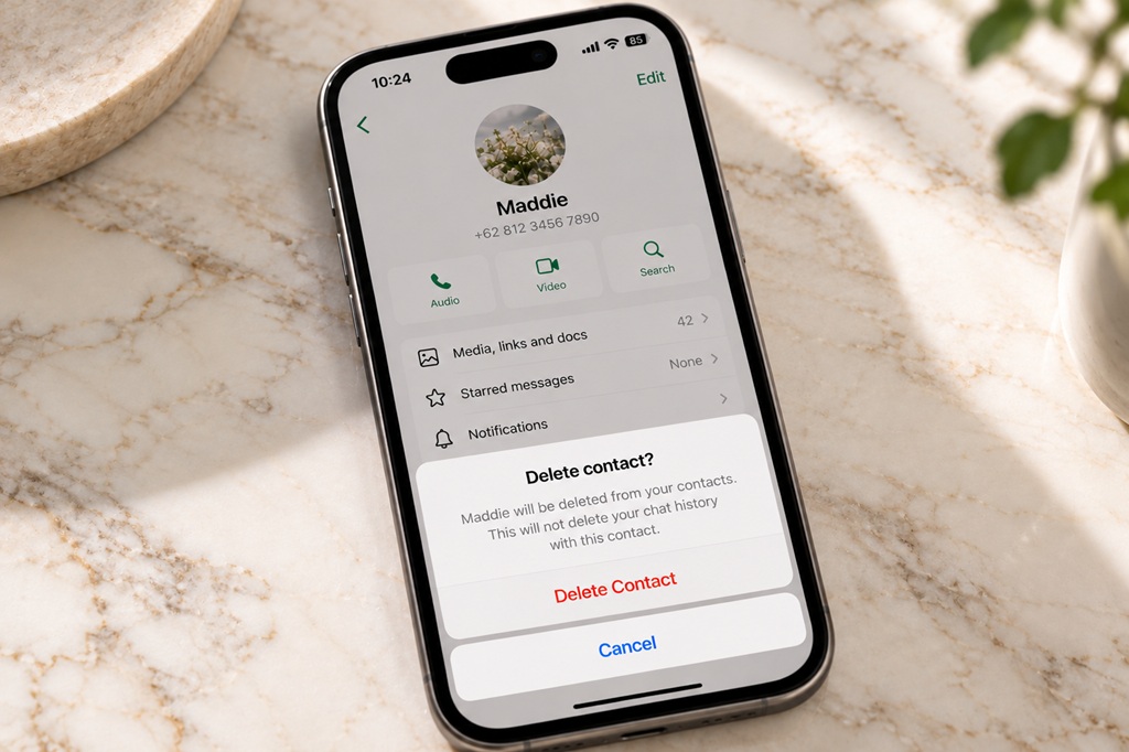 WhatsApp Contact Deletion Confirmation