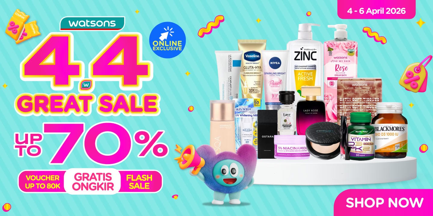 Watsons 4.4 Great Sale Jadi Solusi Belanja Hemat Usai Lebaran, Tawarkan Diskon Hingga 70%