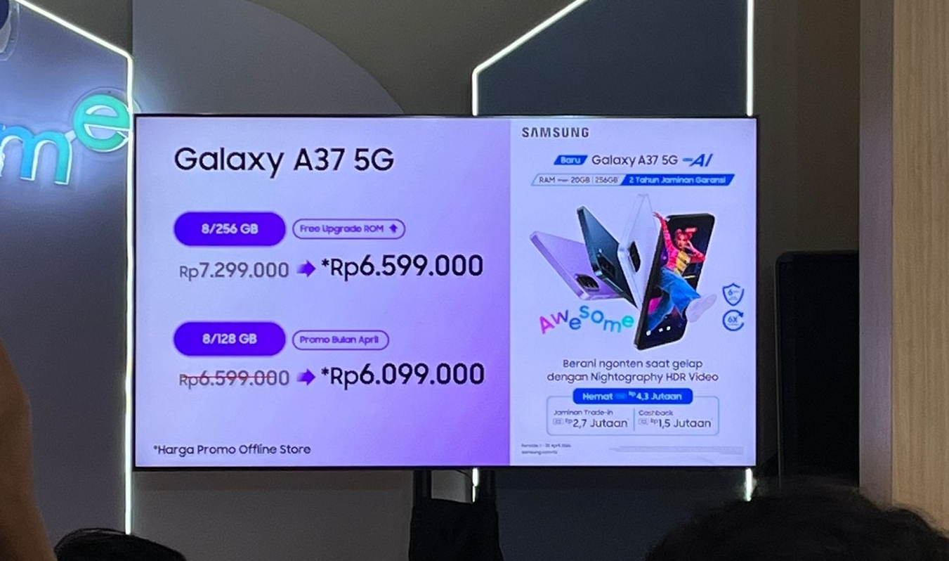 Harga Samsung Galaxy A37 5G Mulai Rp6 Jutaan, Ini Spesifikasinya