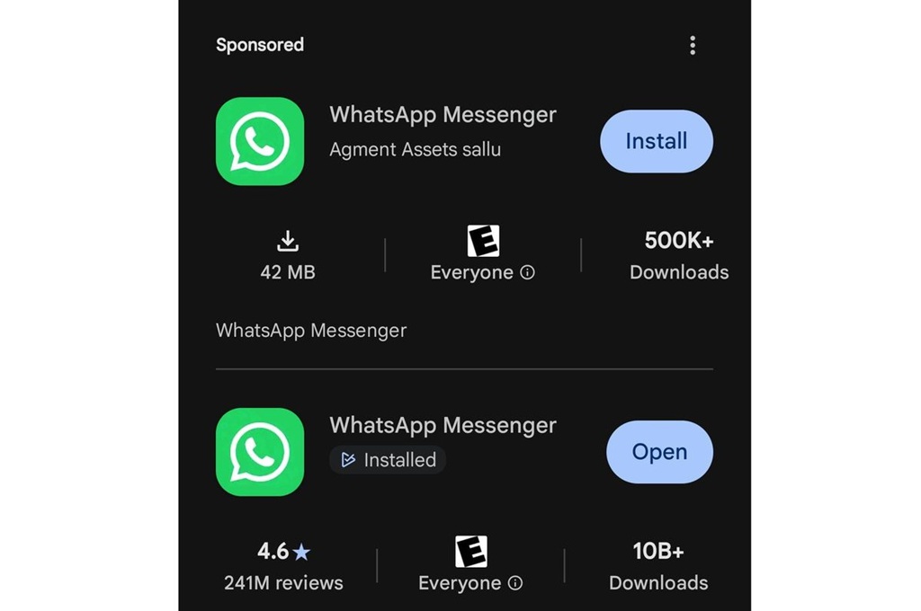 fake whatsapp