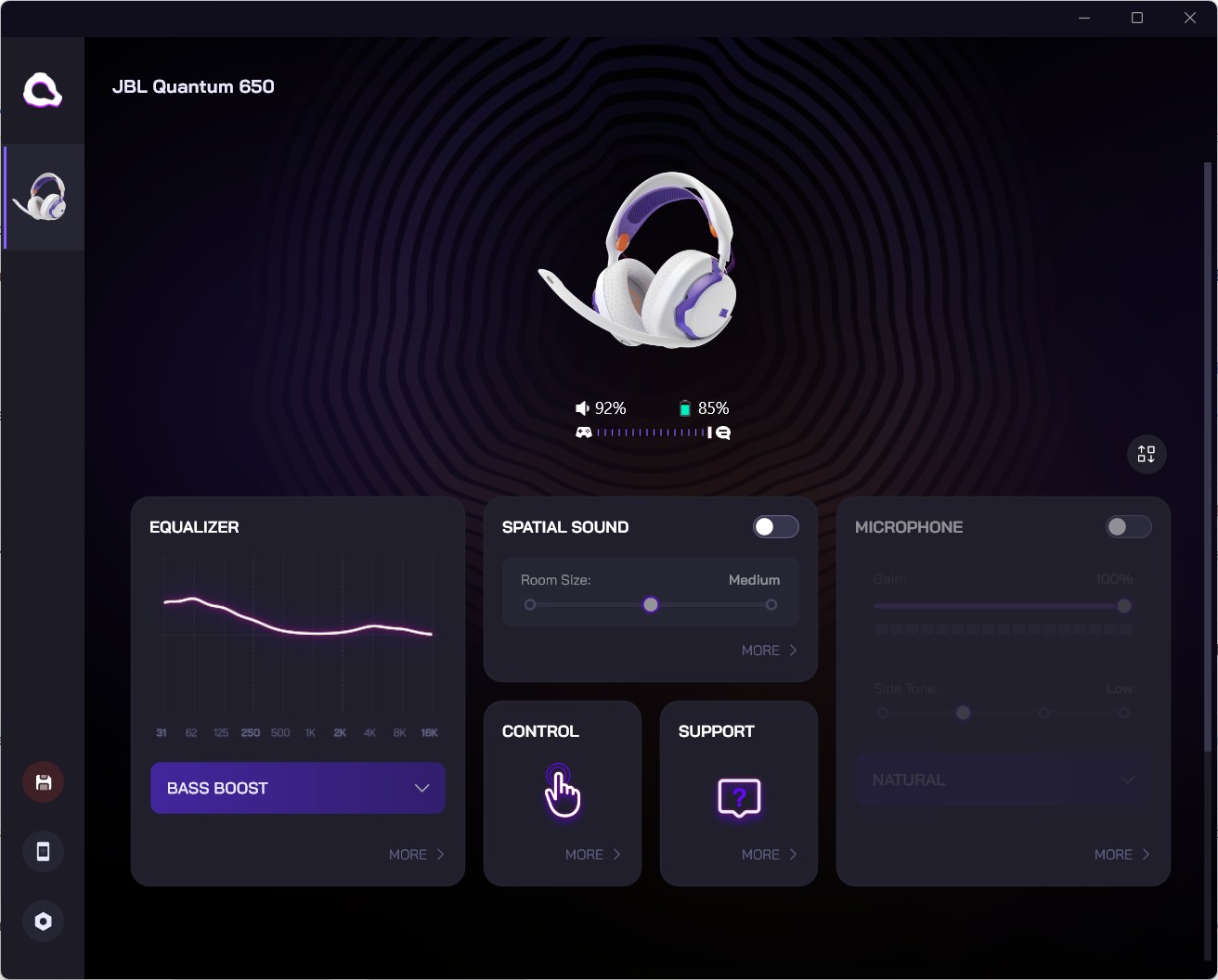 JBL Quantum 650, Headset Gaming Nirkabel, Modular, Keren